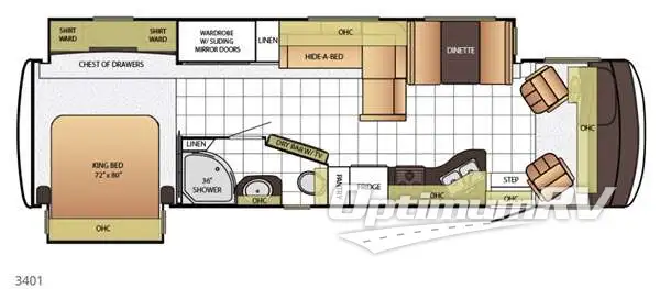 2015 Newmar Bay Star 3401 Floorplan Photo