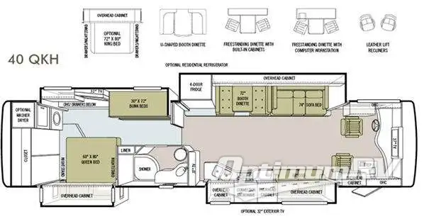 2011 Tiffin Phaeton 40QKH RV Floorplan Photo