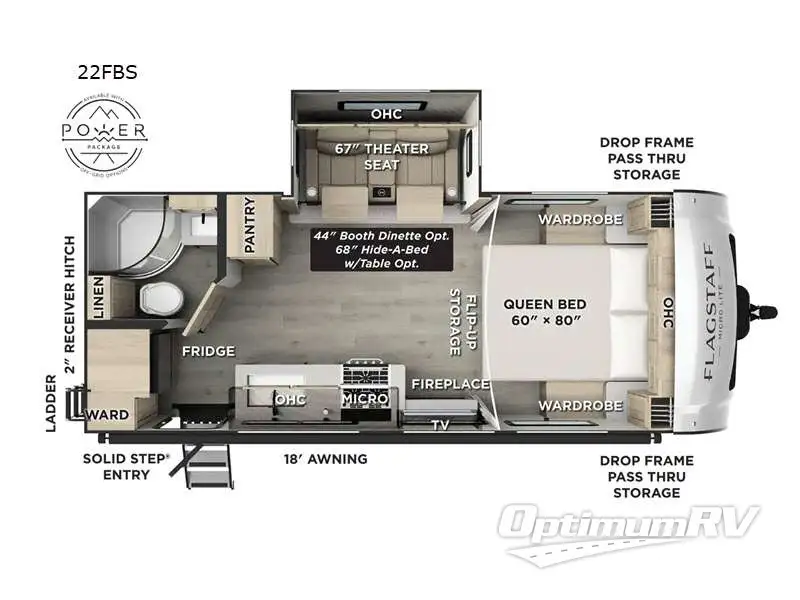 2026 Forest River Flagstaff Micro Lite 22FBS RV Floorplan Photo