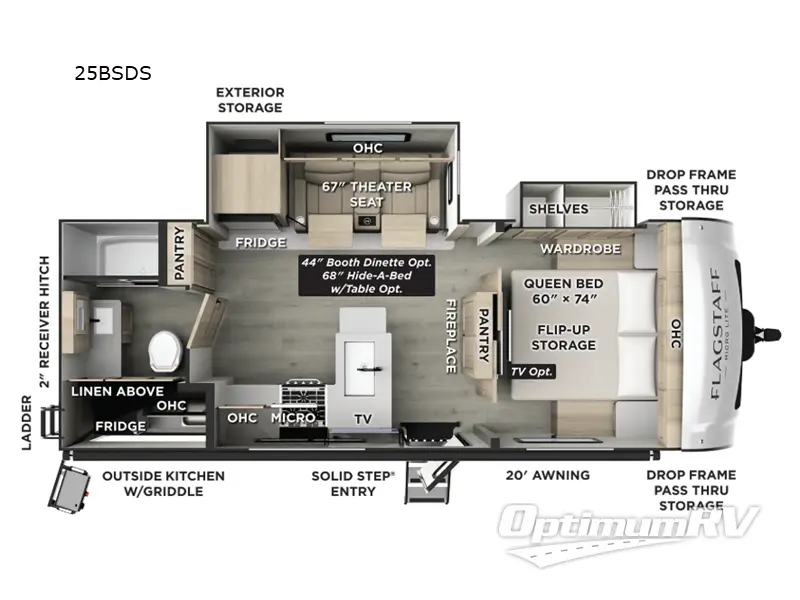 2026 Forest River Flagstaff Micro Lite 25BSDS RV Floorplan Photo
