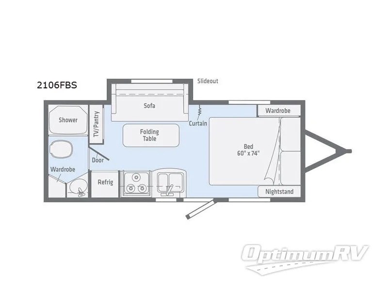 2019 Winnebago Towables Micro Minnie 2106FBS Floorplan Photo