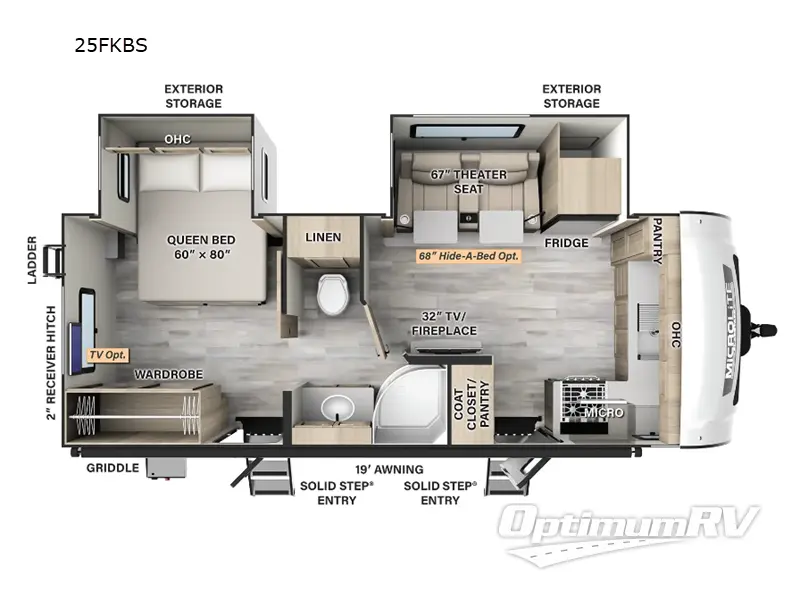 2024 Forest River Flagstaff Micro Lite 25FKBS Floorplan Photo
