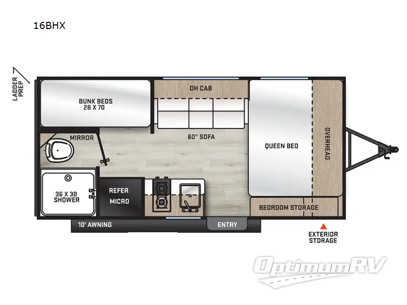 2025 Forest River Aurora Light 16BHX RV Floorplan Photo