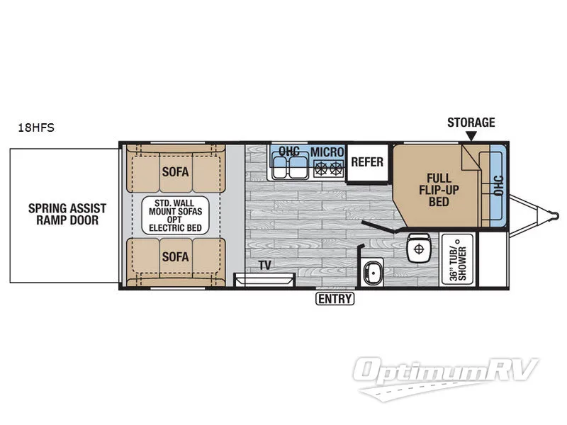 2017 Forest River XLR Hyper Lite 18HFS Floorplan Photo