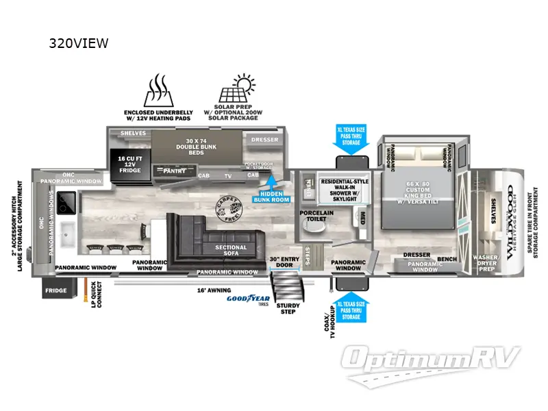 2024 Forest River Wildwood Heritage Glen 320VIEW Floorplan Photo