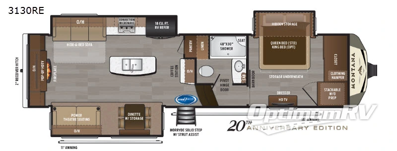 2019 Keystone Montana 3130RE Floorplan Photo