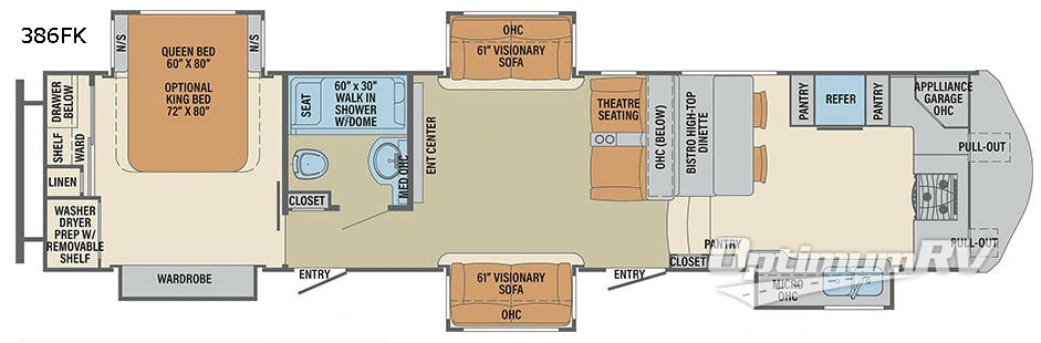 2018 Palomino Columbus 1492 386FK Floorplan Photo