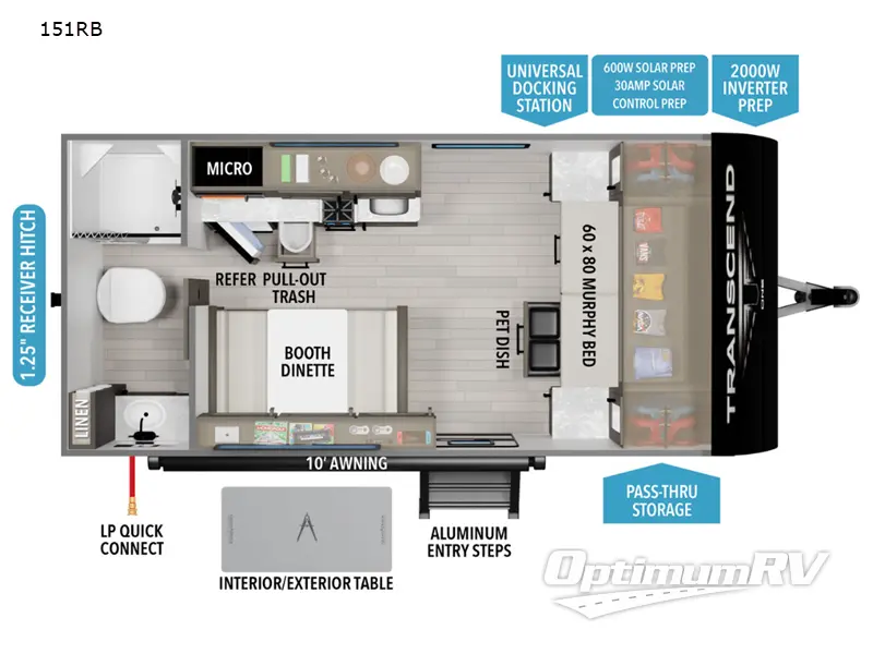 2025 Grand Design Transcend One 151RB RV Floorplan Photo