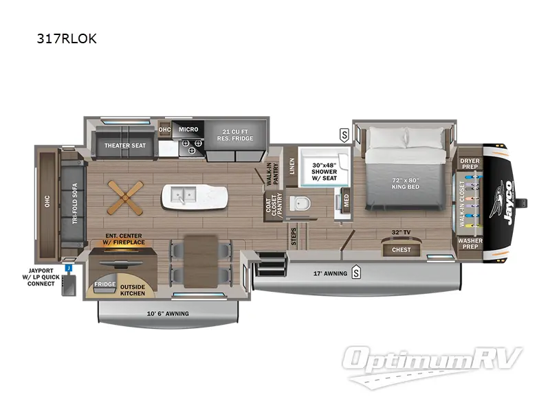 2023 Jayco Eagle 317RLOK RV Floorplan Photo