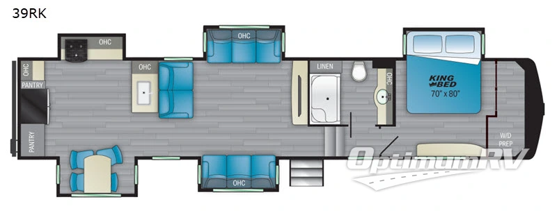 2021 Heartland Bighorn Traveler 39RK Floorplan Photo