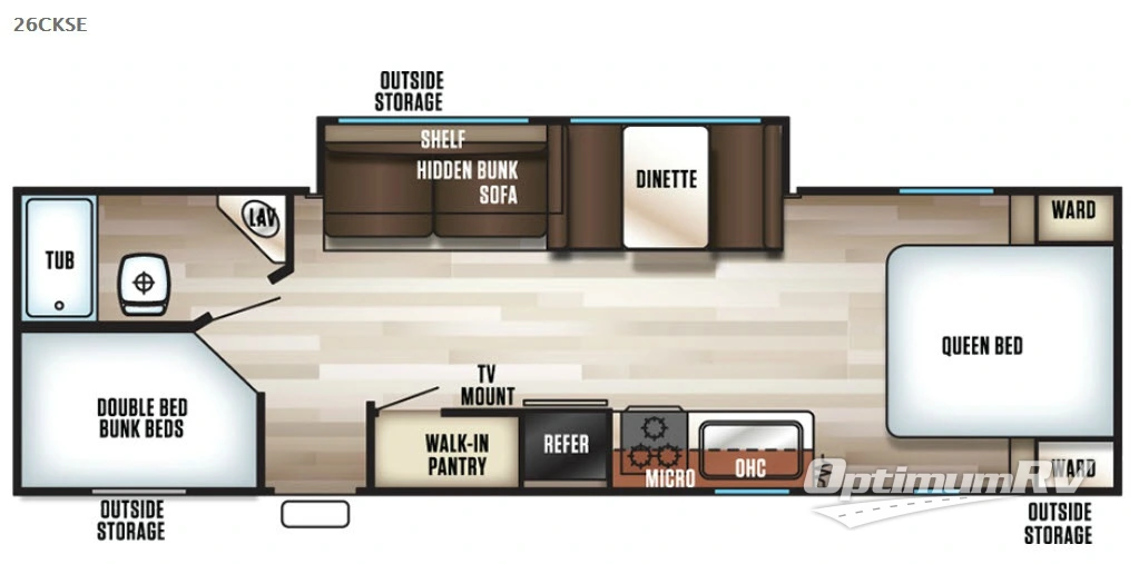 2017 Forest River Cherokee Grey Wolf 26CKSE RV Floorplan Photo