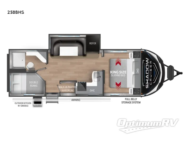 2022 Cruiser Shadow Cruiser 258BHS RV Floorplan Photo