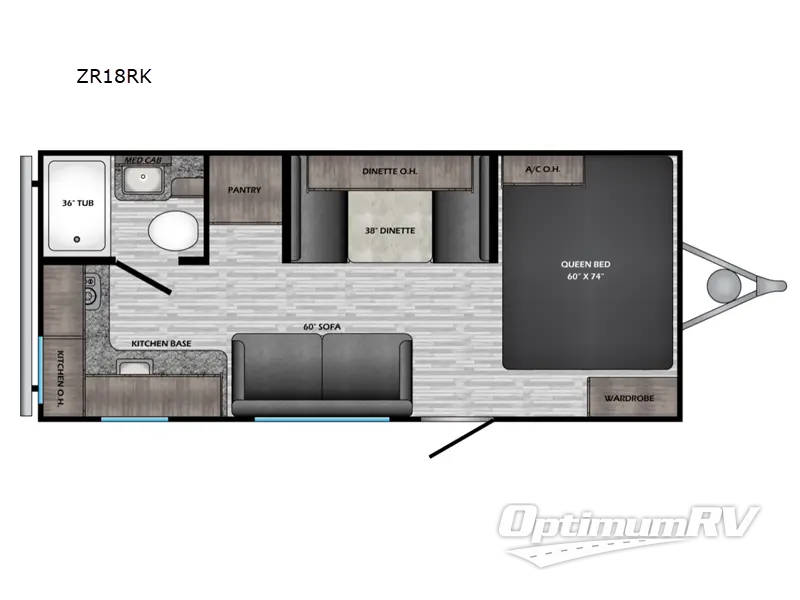 2022 CrossRoads Zinger Lite ZR18RK Floorplan Photo