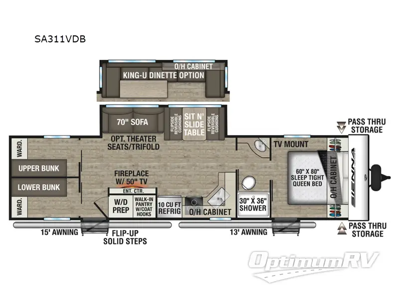 2026 Venture Sienna SA311VDB RV Floorplan Photo