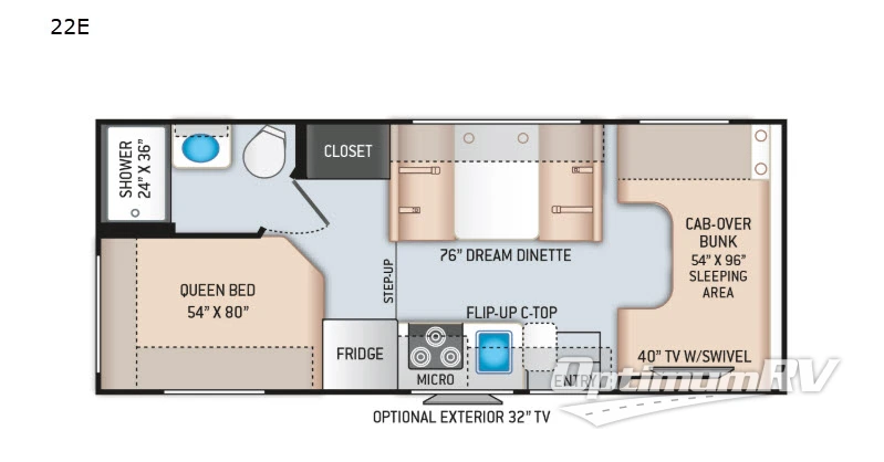 2020 Thor Chateau 22E RV Floorplan Photo