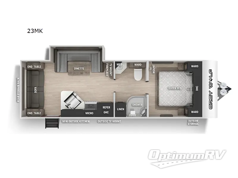 2022 Forest River Cherokee Grey Wolf 23MK Floorplan Photo