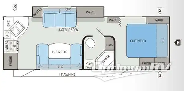 2013 Jayco White Hawk 26SRK RV Floorplan Photo