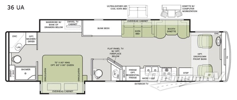 2020 Tiffin Open Road Allegro 36 UA Floorplan Photo
