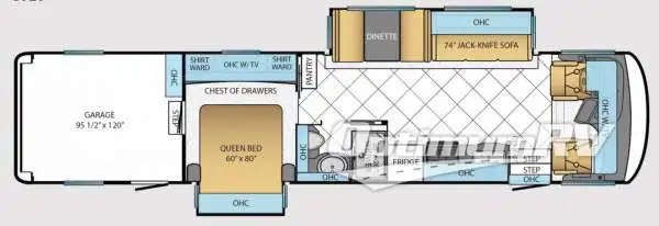 2014 Newmar Canyon Star 3920 RV Floorplan Photo