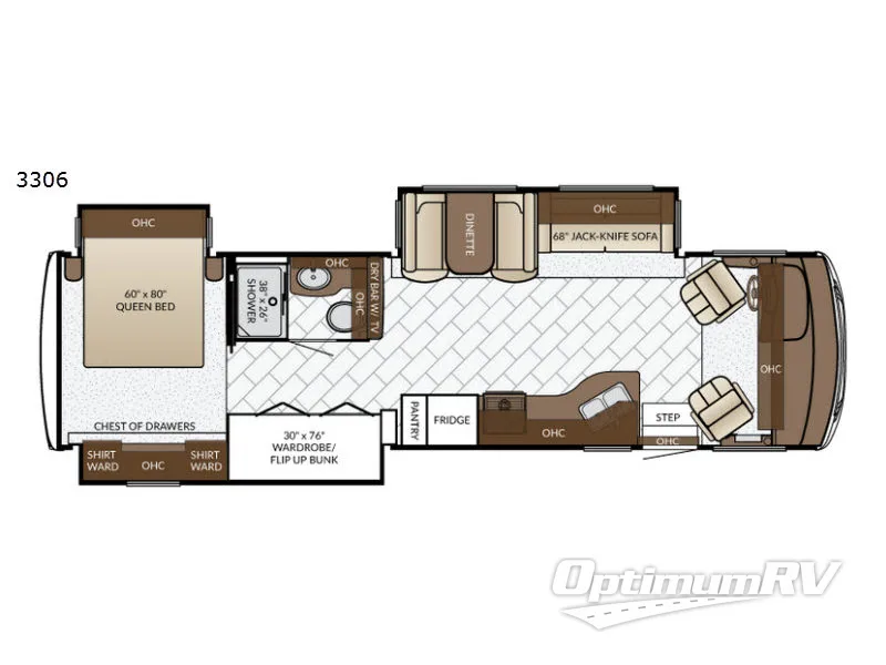 2017 Newmar Bay Star 3306 RV Floorplan Photo