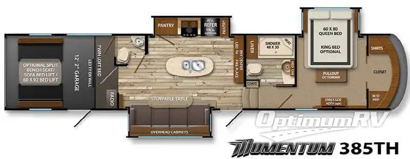 2015 Grand Design MOMENTUM 385TH Floorplan Photo