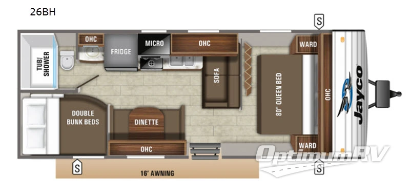2019 Jayco Jay Flight 26BH Floorplan Photo