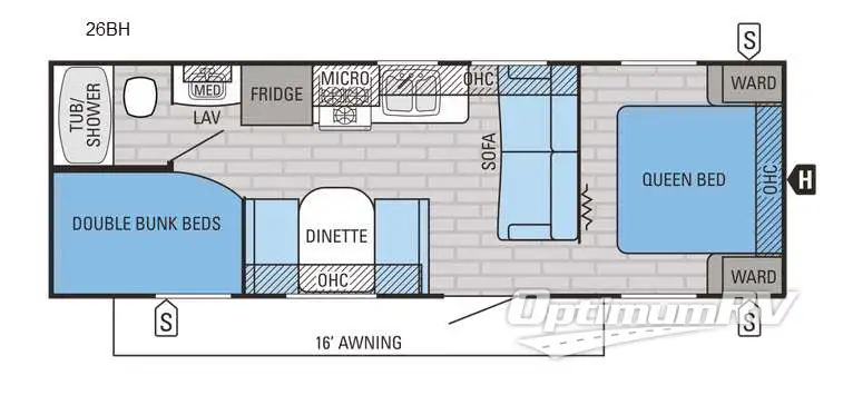 2016 Jayco Jay Flight 26BH Floorplan Photo