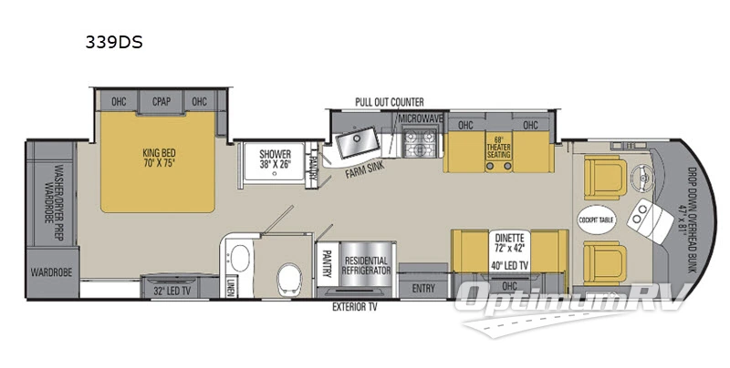 2019 Coachmen Sportscoach SRS RD 339DS Floorplan Photo