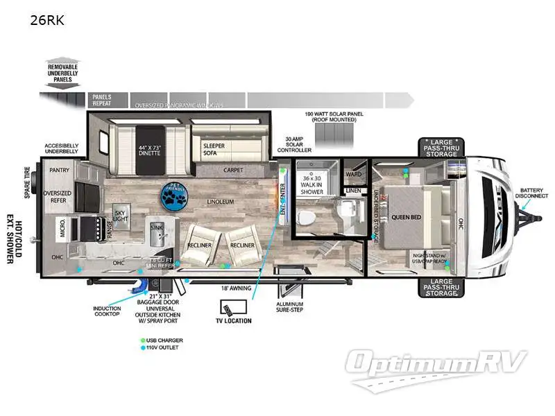 2021 Forest River Vibe 26RK RV Floorplan Photo