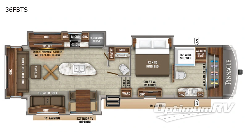 2020 Jayco Pinnacle 36FBTS Floorplan Photo