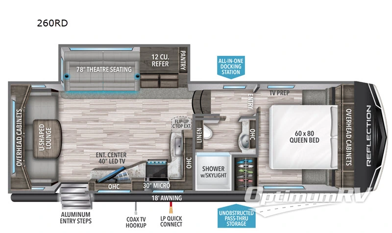 2021 Grand Design Reflection 150 Series 260RD RV Floorplan Photo