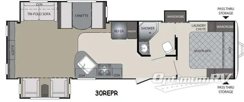 2014 Keystone Premier Ultra Lite 30REPR RV Floorplan Photo
