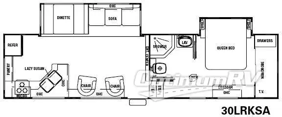 2008 Forest River Cedar Creek Silverback 30LRKSA Floorplan Photo