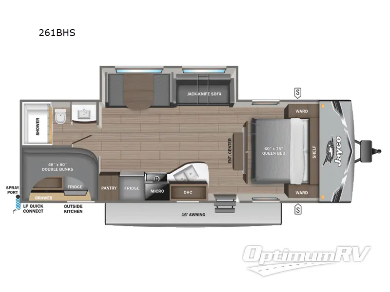 2026 Jayco Jay Flight SLX 261BHS RV Floorplan Photo
