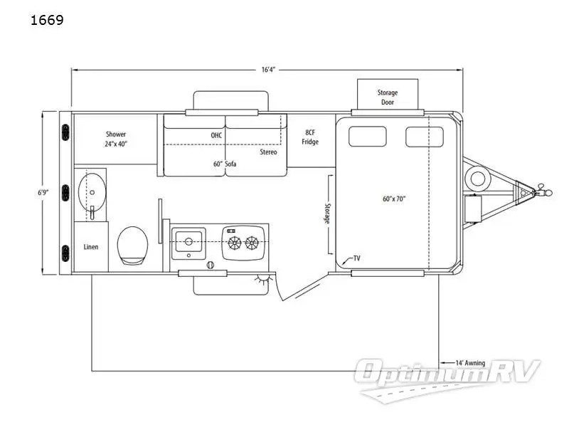 2021 Sundowner Trail Blazer 1669 RV Floorplan Photo