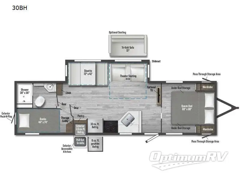 2024 Winnebago Towables Access 30BH Floorplan Photo