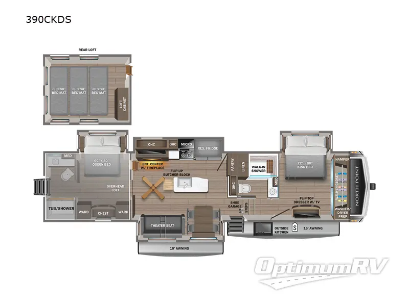 2023 Jayco North Point 390CKDS Floorplan Photo