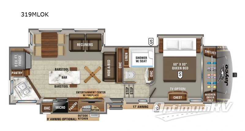 2019 Jayco Eagle 319MLOK Floorplan Photo