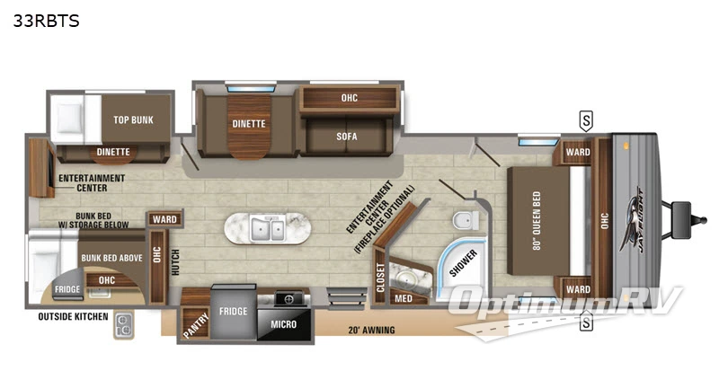 2020 Jayco Jay Flight 33RBTS RV Floorplan Photo