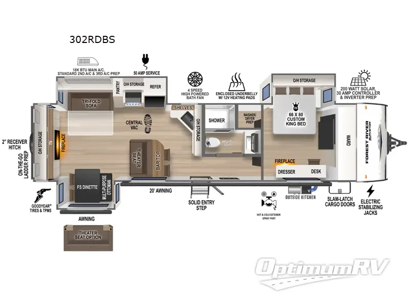 2025 Forest River Grand Surveyor 302RDBS Floorplan Photo