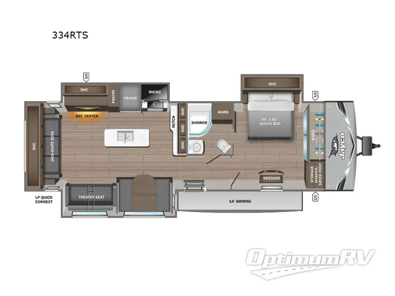 2026 Jayco Jay Flight SLX 334RTS RV Floorplan Photo