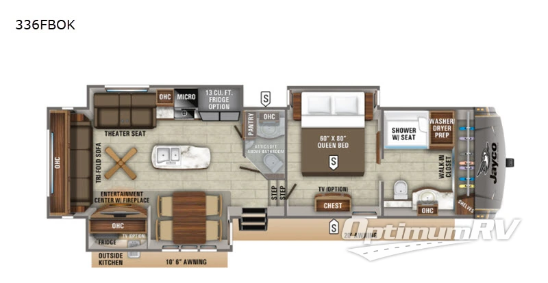 2020 Jayco Eagle 336FBOK Floorplan Photo