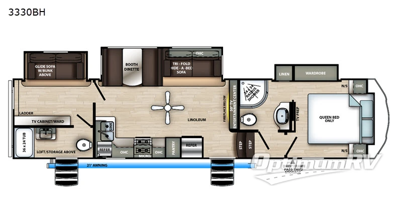 2020 Forest River Sandpiper C-Class 3330BH Floorplan Photo