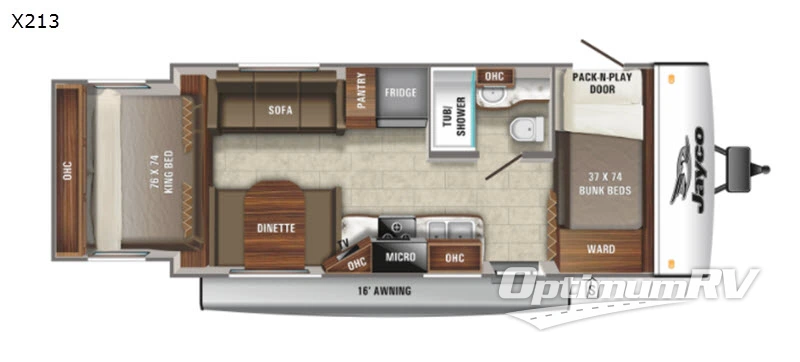 2021 Jayco Jay Feather X213 RV Floorplan Photo