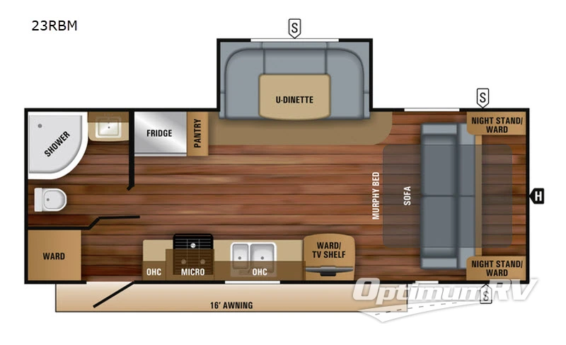 2018 Jayco Jay Feather 23RBM RV Floorplan Photo