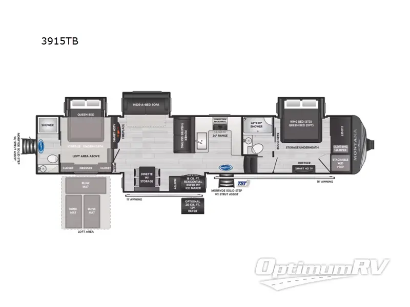 2025 Keystone Montana 3915TB Floorplan Photo