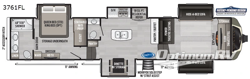 2020 Keystone Montana 3761FL Floorplan Photo