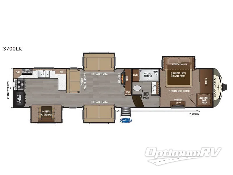 2018 Keystone Montana 3700LK Floorplan Photo