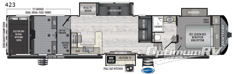 2020 Keystone Raptor 423 RV Floorplan Photo
