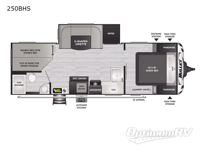 2022 Keystone Bullet 250BHS RV Floorplan Photo